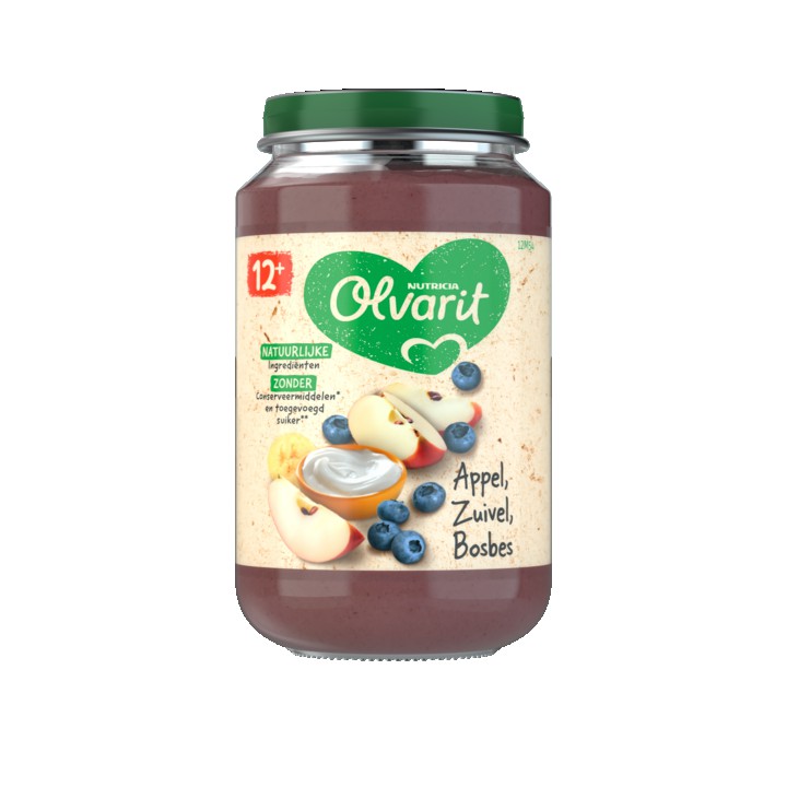 Olvarit Appel Zuivel Bosbes 12+ Maanden 200g