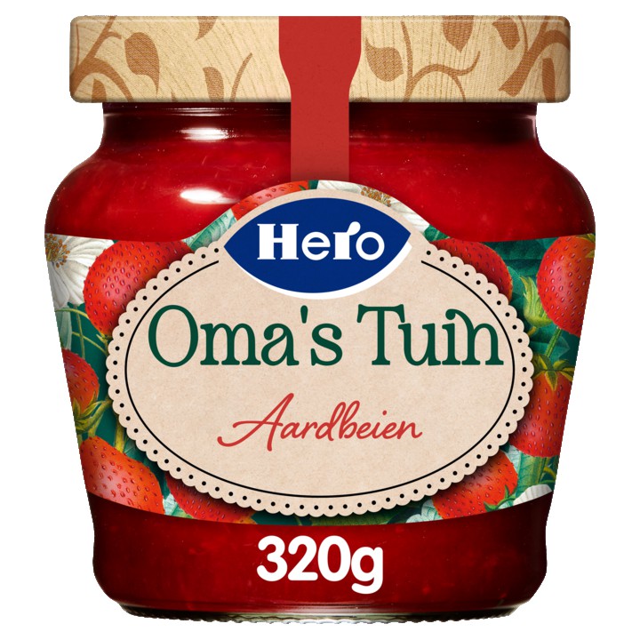 Hero Fruitspread Oma&amp;#x27;s Tuin Aardbeien 320 g pot