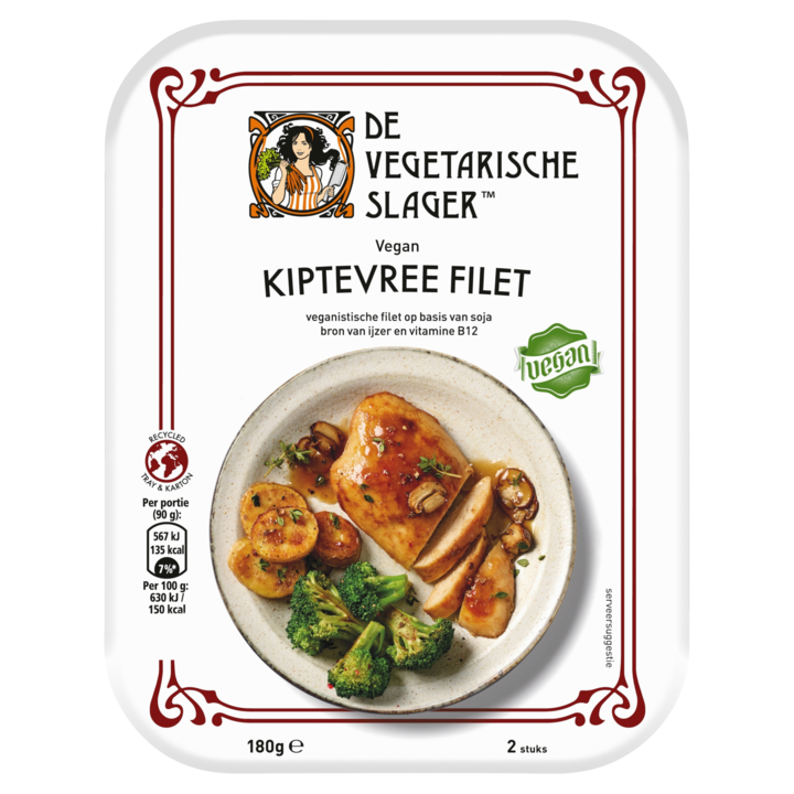 De Vegetarische Slager Kiptevree Filet Vegan 180g