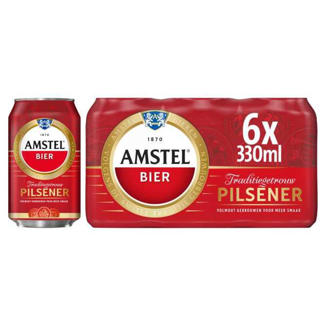 Amstel Pilsener Bier Blik 6 x 33 cl