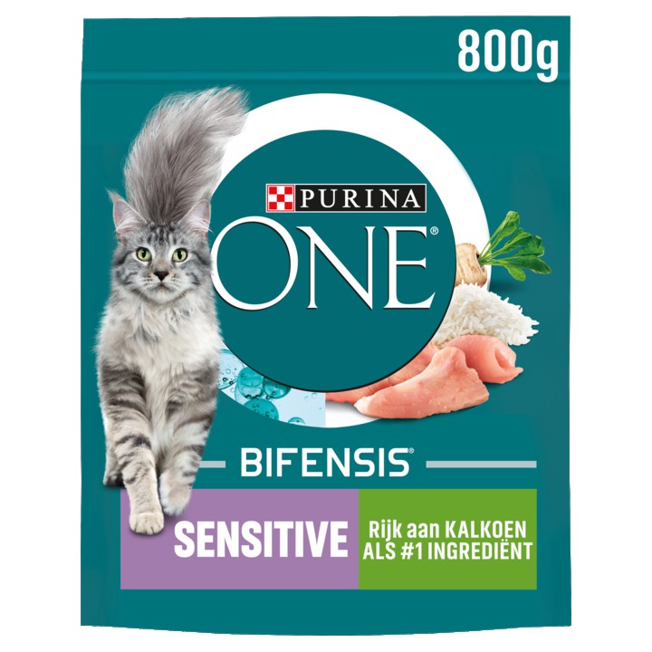 PURINA&amp;reg; ONE Sensitive Rijk aan Kalkoen kattenvoer 800gr