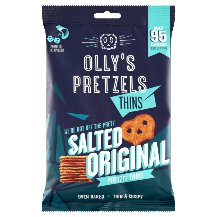 Olly&amp;#x27;s Pretzels Salted Original Thins 140g