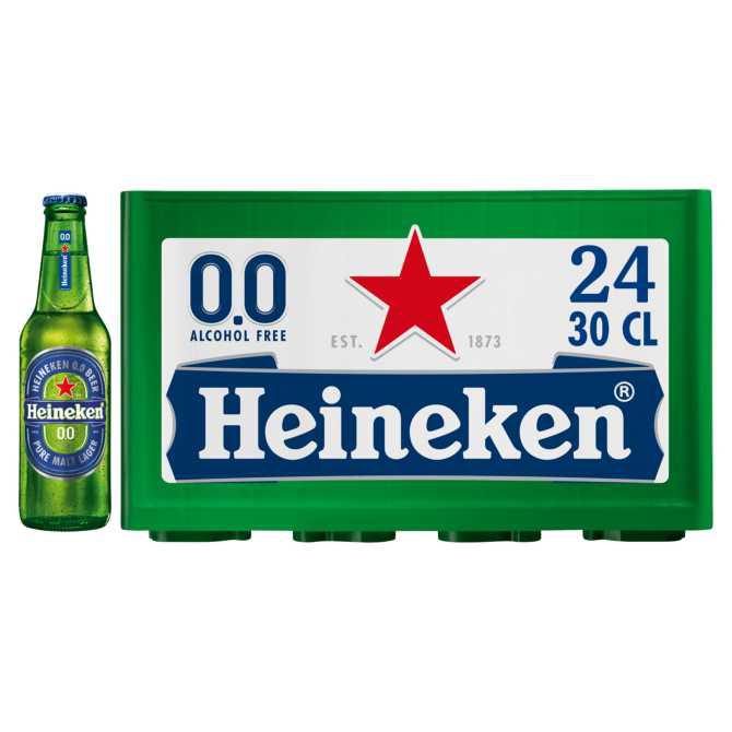 Heineken Premium Pilsener 0.0 Bier Fles 24 x 30 cl Krat