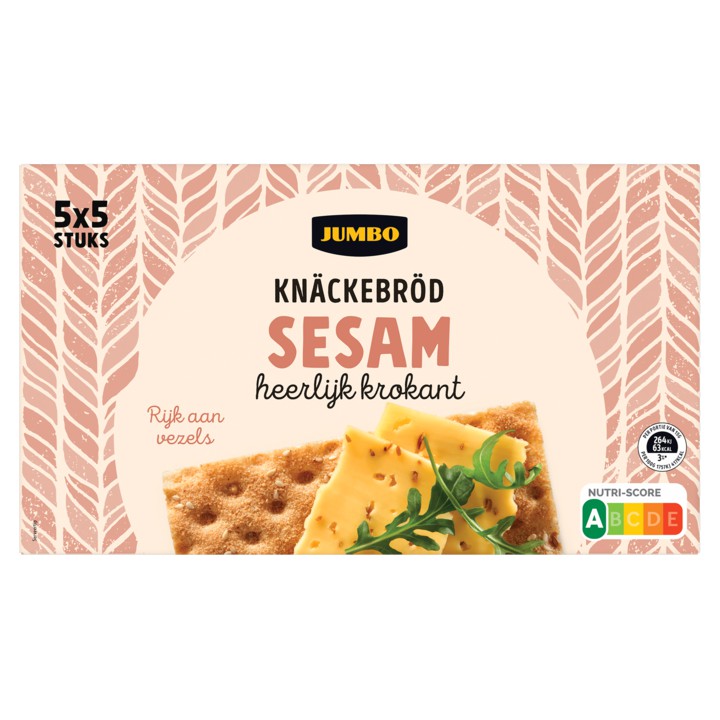 Jumbo Kn&amp;auml;ckebr&amp;ouml;d Sesam 5 x 5 Stuks 375g