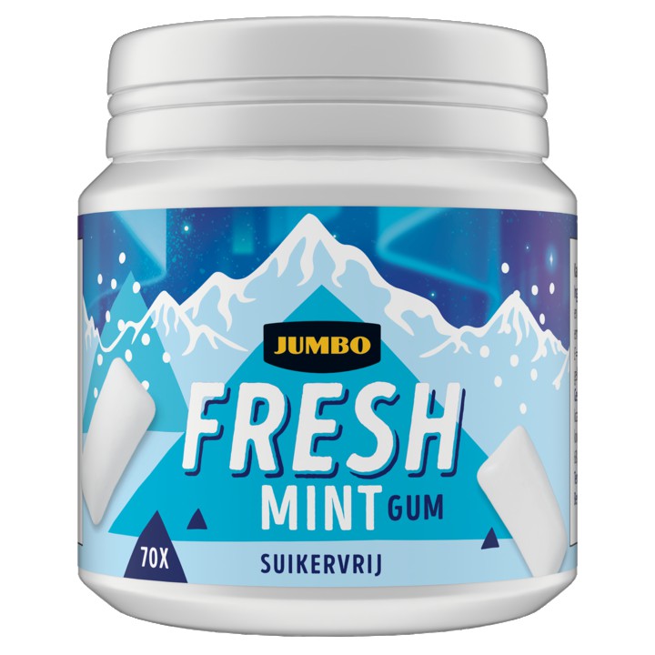 Jumbo Fresh Mint Gum Suikervrij 70 Stuks 100g