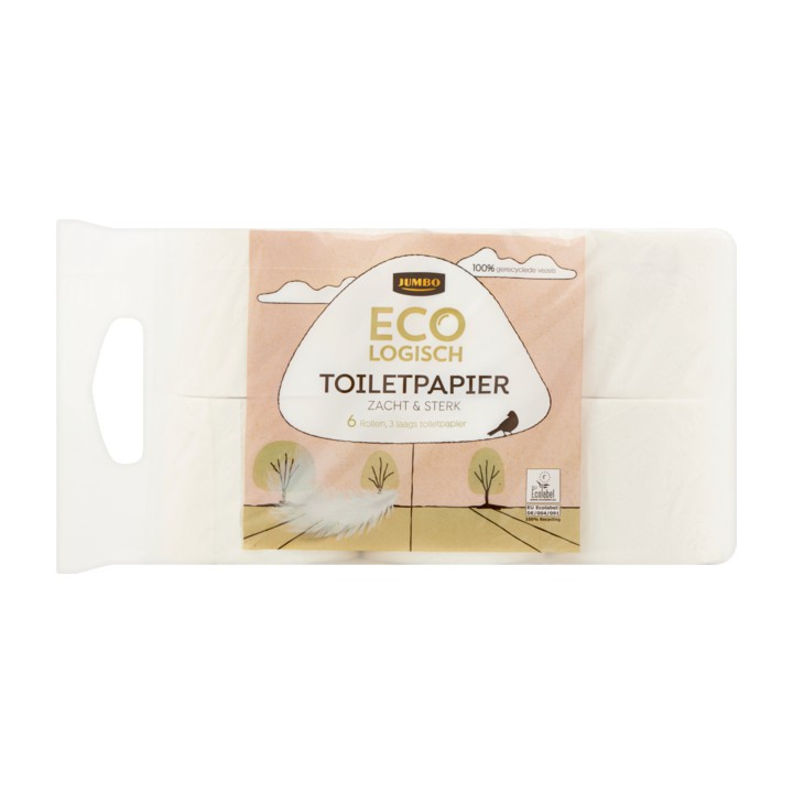 Jumbo Toiletpapier Zacht &amp;amp; Sterk 3 Laags Ecologisch 6 Rollen