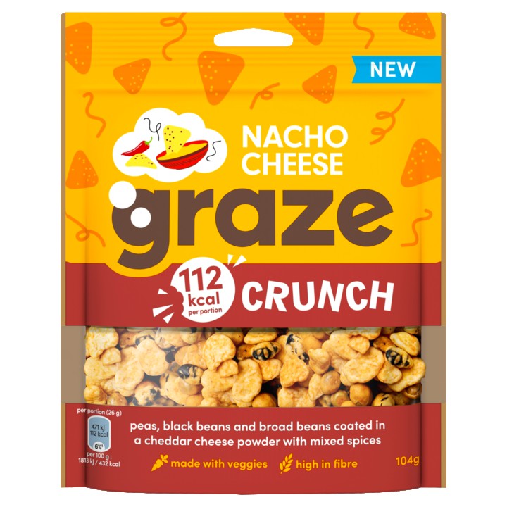 Graze Peulvruchten &amp;amp; Groentensnack Nachos Cheese Crunch 104g