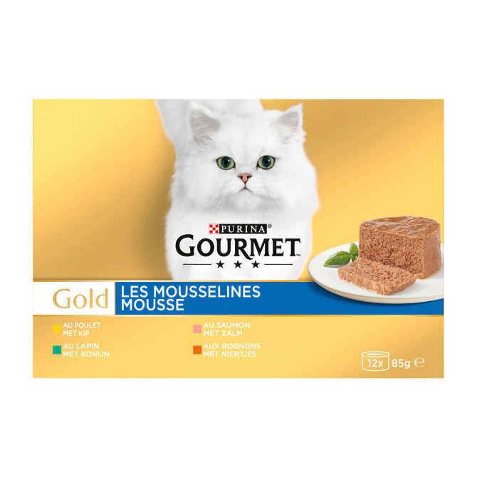 Purina Gourmet Gold Mousse 12-pack o.a. met Kip 12 x 85 g