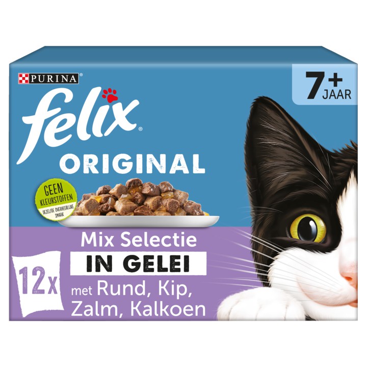 FELIX&amp;reg; Original Senior Mix Selectie in Gelei Kattenvoer 12x85g