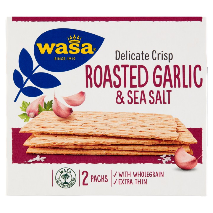 wasa Delicate Crisp Roasted Garlic &amp;amp; Sea Salt 190g