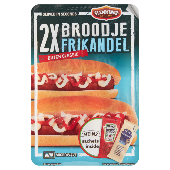 Flemmings Broodje Frikandel Dutch Classic 2 Stuks 217, 5g