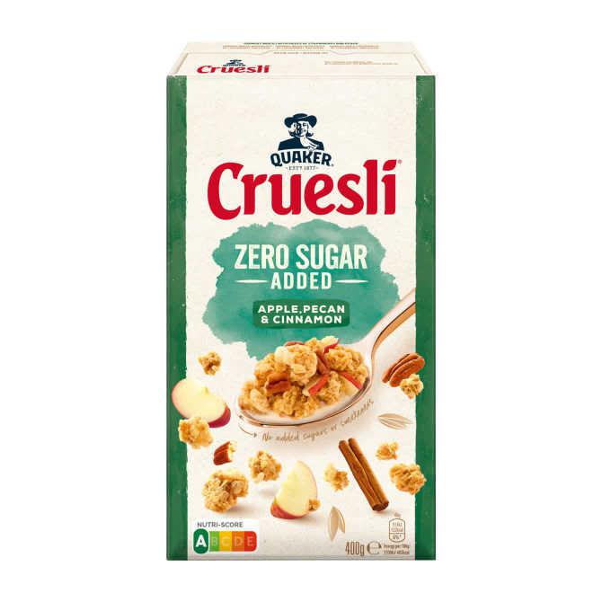 Quaker cruesli Zero sugar added appel &amp; pecan &amp; kaneel