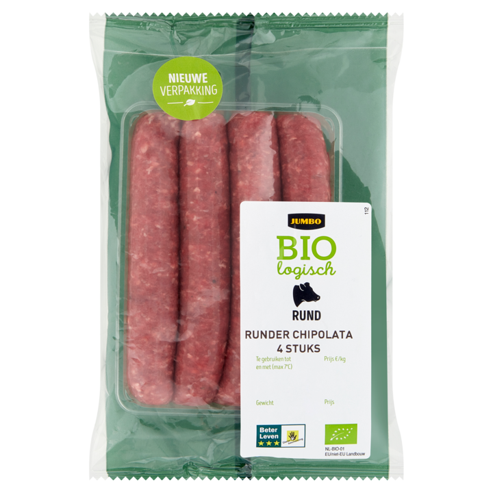 Jumbo Runder Chipolata Biologisch 4 Stuks