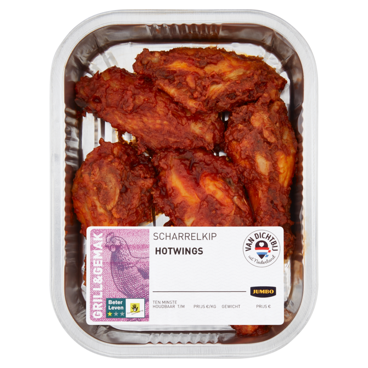 Jumbo Scharrelkip Hotwings ca. 250g