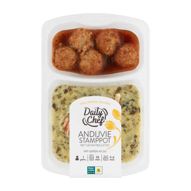 Daily Chef Andijviestamppot met gehaktbal