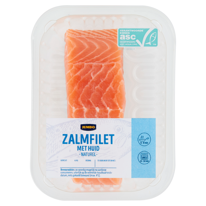 Jumbo Zalmfilet met Huid Naturel ca. 120g