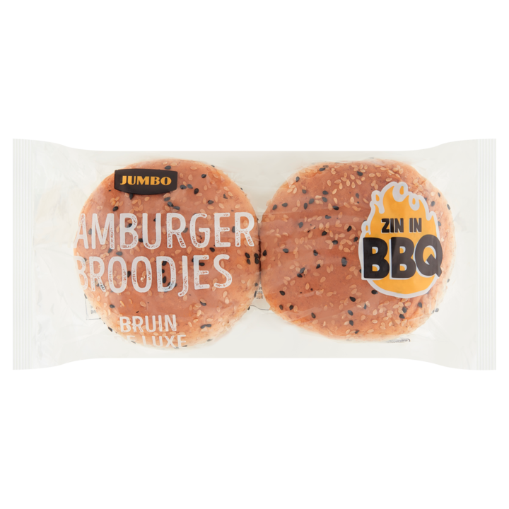 Jumbo - Hamburgerbroodjes Bruin Deluxe - 4 stuks