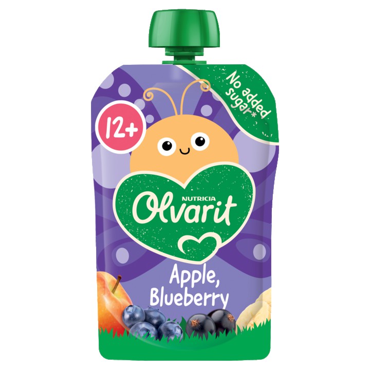 Olvarit Knijpfruit Appel Blauwe Bes 12+ Maanden 100g