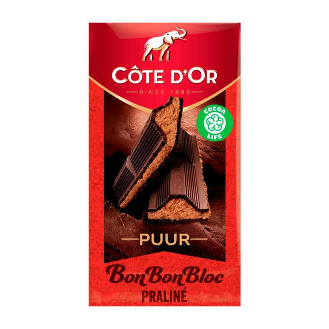 C&amp;ocirc;te d&#039;Or BonBonBloc chocolade reep pralin&amp;eacute; puur