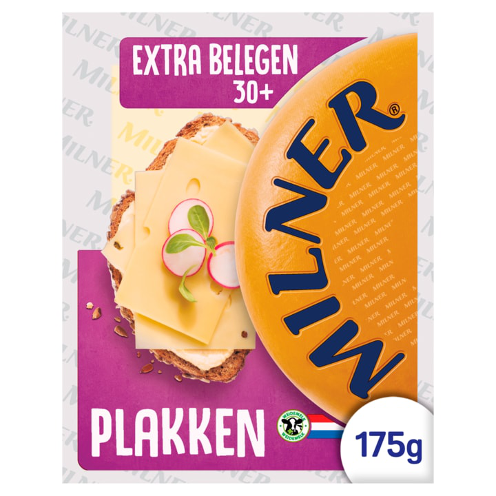 Milner 30+ Extra Belegen Kaas Plakken 175g