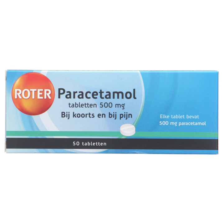 Roter Paracetamol tabletten 500 mg, 50 stuks