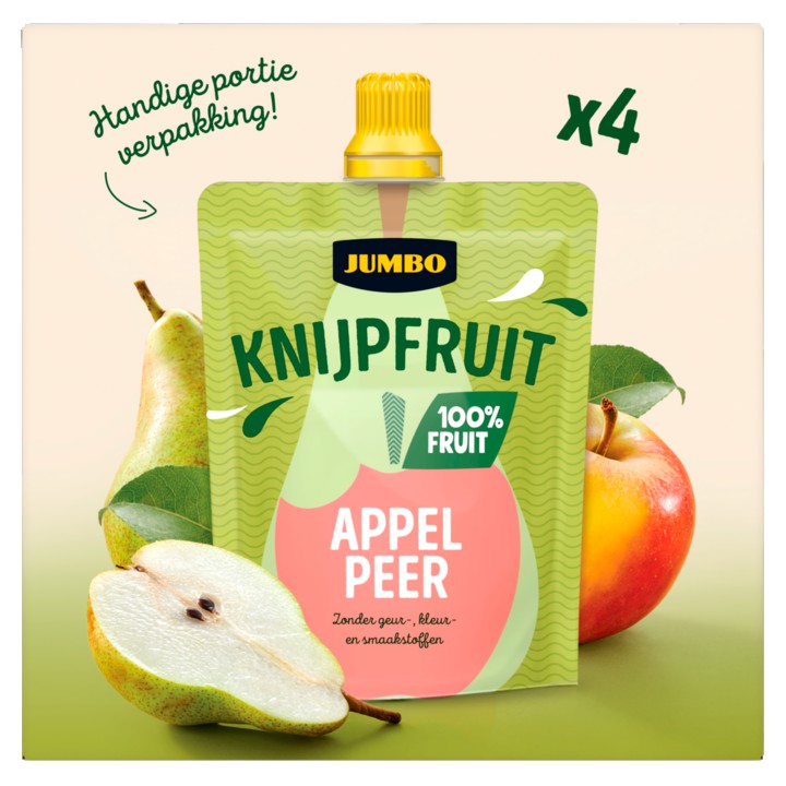 Jumbo Knijpfruit Appel Peer 4 x 90g