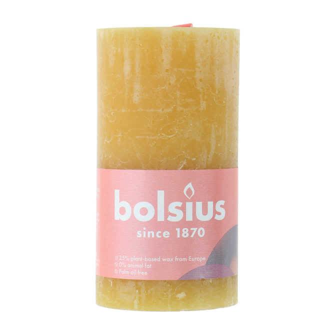 Bolsius Rustiekkaars 130X68 yellow h