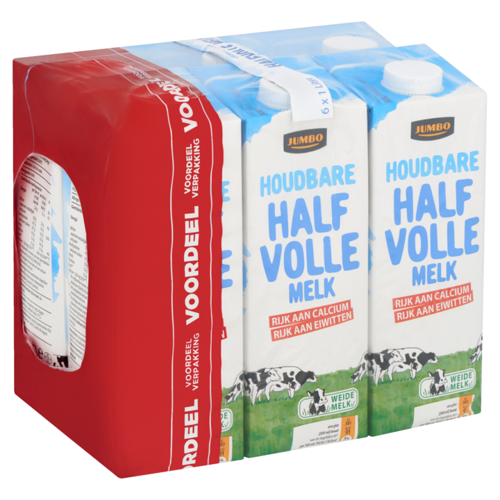 Jumbo Houdbare Halfvolle Melk Voordeelverpakking 6 x 1L