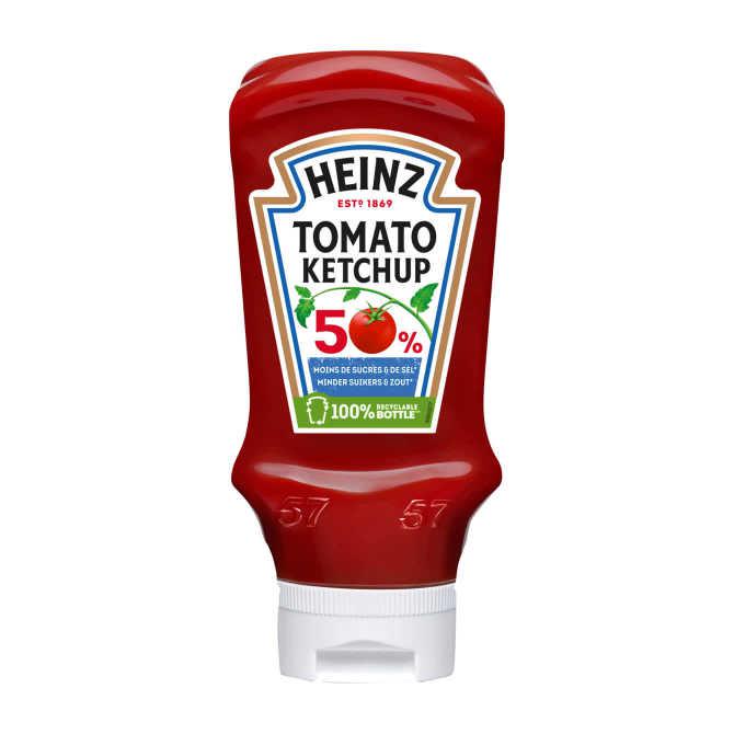 Heinz Tomaten ketchup 50% minder suiker & zout