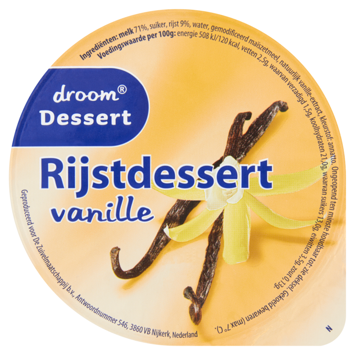 Droom Dessert Rijstdessert Vanille 200g