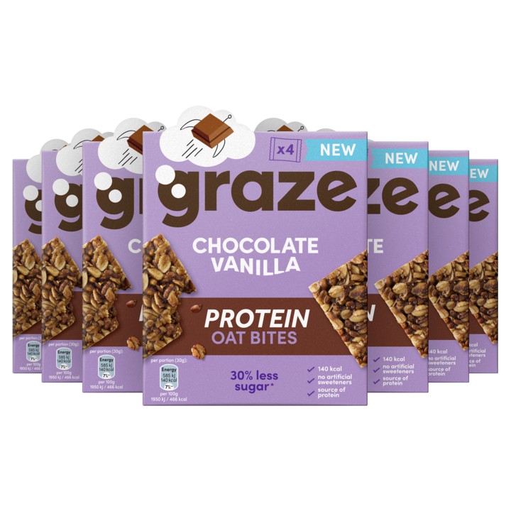 Graze Havermoutrepen Chocolate Vanilla Protein Oat Bites 120g