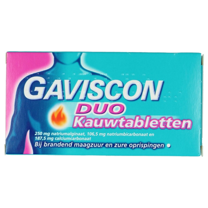 Gaviscon Duo Kauwtabletten bij brandend maagzuur, 24 stuks