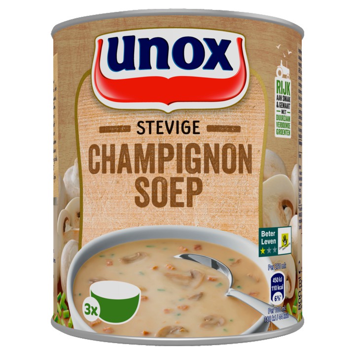 Unox Soep In Blik Stevige Champignonsoep 800ml