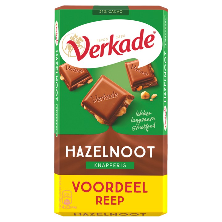 Verkade Hazelnoot Knapperig Voordeelreep 192g