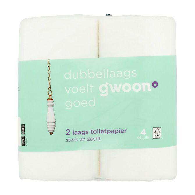 g&#039;woon Toiletpapier 4 rollen 2 laags