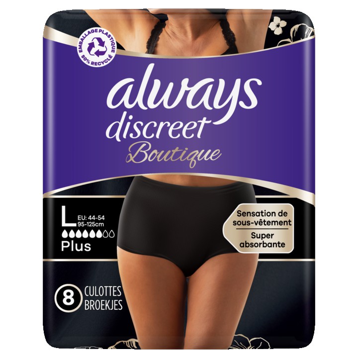 Always Discreet Boutique Zwart Broekjes Voor Urineverlies x8