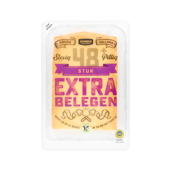 Jumbo Gouda Holland Extra Belegen Kaas 48+ Stuk 525g