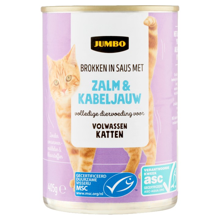 Jumbo Brokken in Saus met Zalm &amp;amp; Kabeljauw 405g