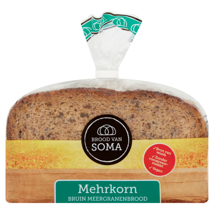 Brood van Soma Mehrkorn bruin meergranenbrood 450g