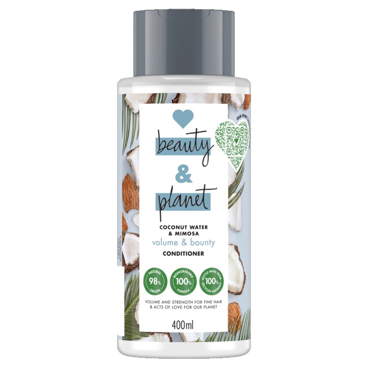 Love Beauty and Planet Coconut Water &amp;amp; Mimosa Conditioner Volume &amp;amp; Bounty 400ml
