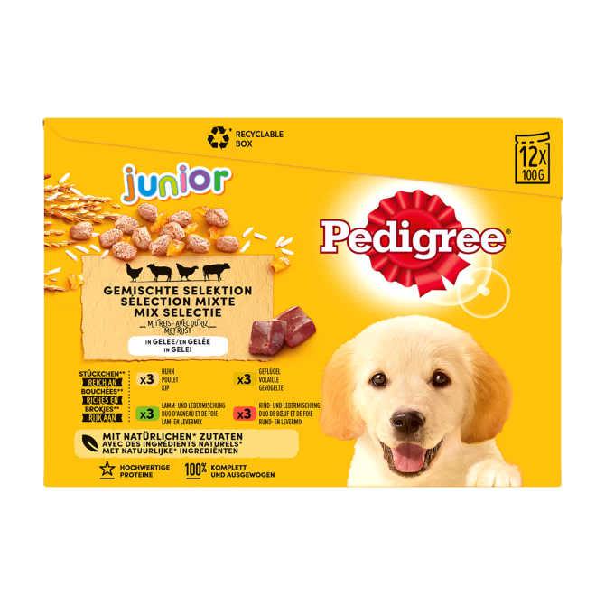 Pedigree Maaltijdzakjes junior mix selectie in gelei