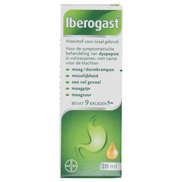 Iberogast vloeistof bij maagklachten, misselijkheid of darmkrampen, 20ml