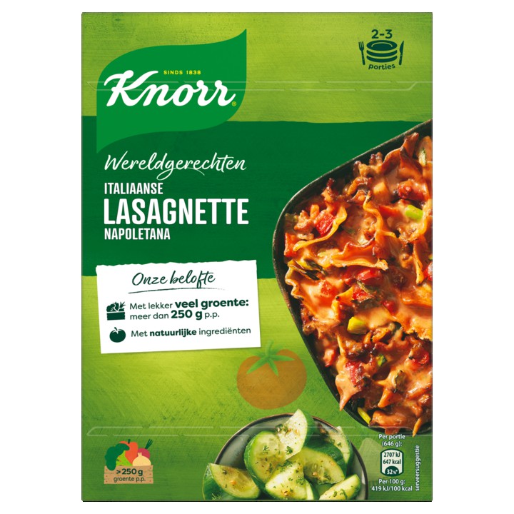 Knorr Wereldgerechten Maaltijdpakket Italiaanse Lasagnette Napoletana 240g