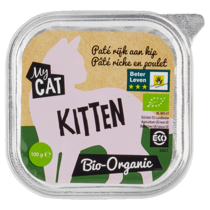 My Cat Bio Pat&amp;eacute; Rijk aan Kip 100g