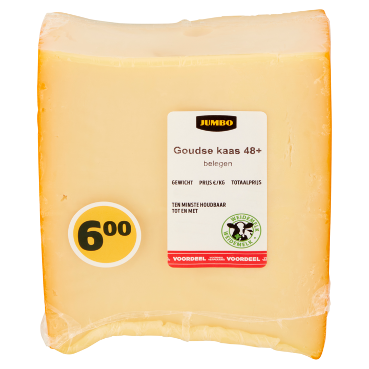 Jumbo Goudse Kaas 48+ Belegen Voordeelverpakking ca. 560g