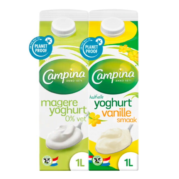 Campina Magere Yoghurt &amp;amp; Halfvolle Vanille Yoghurt