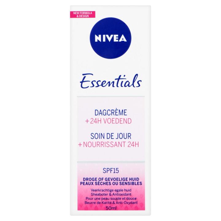 Nivea Essentials Dagcrème +24h Voedend SPF15 50ml | Nederland Life Nivea Essentials Dagcrème +24h Voedend SPF15 50ml