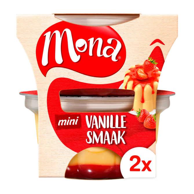 Mona Mini&#039;s vanille pudding met aardbeiensaus