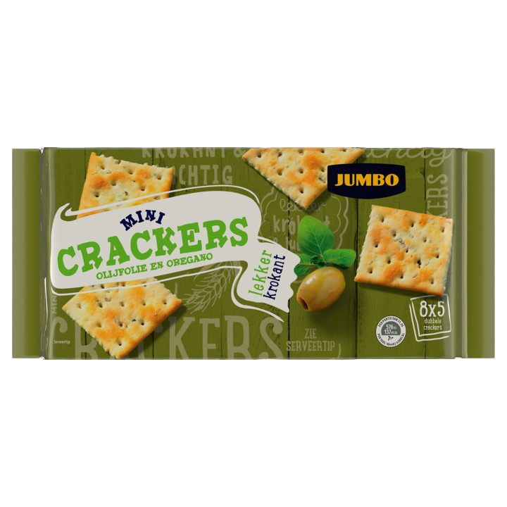 Jumbo Mini Crackers Olijfolie en Oregano 8 x 5 Stuks