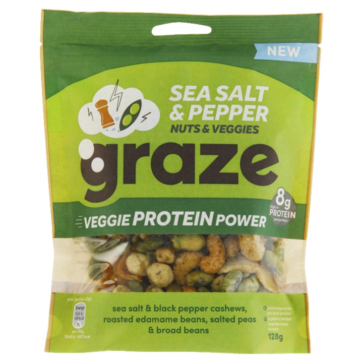 Graze Groente- en Notenmix Sea Salt &amp;amp; Pepper Veggie Protein Power 100g